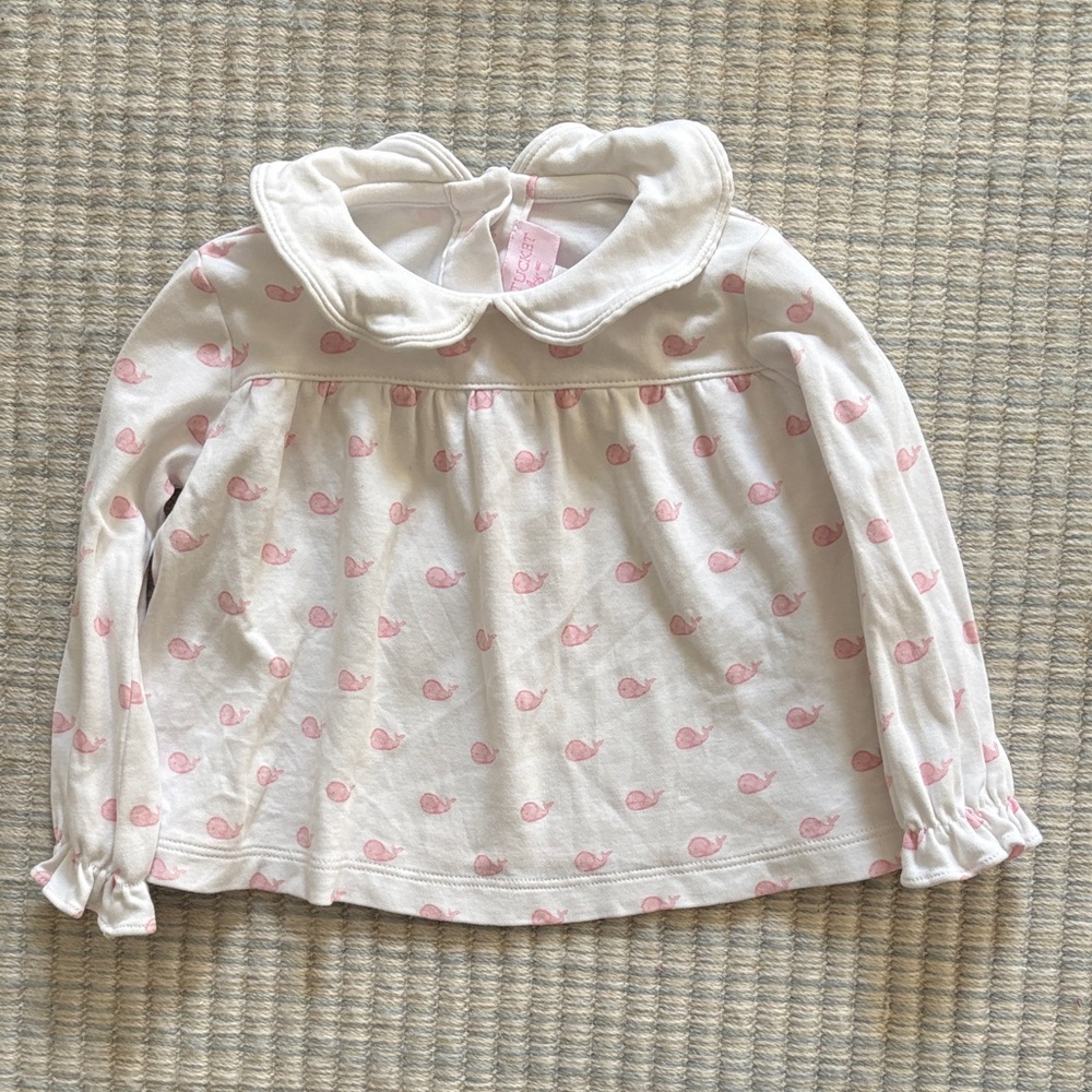 Pink Whale Pattern Kids Shirt